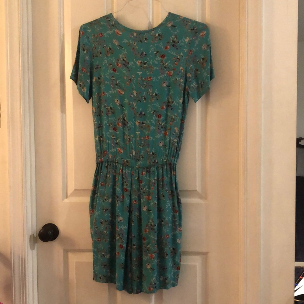 Adorable Access Teal Flowered Skort Romper - Picture 2 of 8